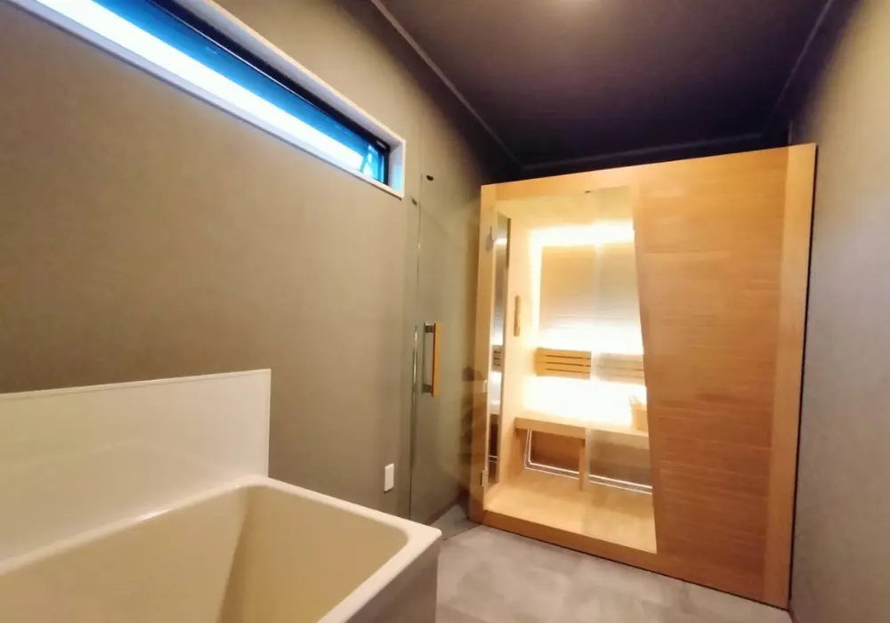 【ホームサウナ】ウッドデザインBタイプ 室内2名用 1,500×1,250×1,950mm＜レッドシダー＞