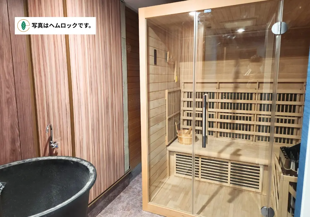 【ホームサウナ】ウッドデザインBタイプ 室内2名用 1,500×1,250×1,950mm＜レッドシダー＞