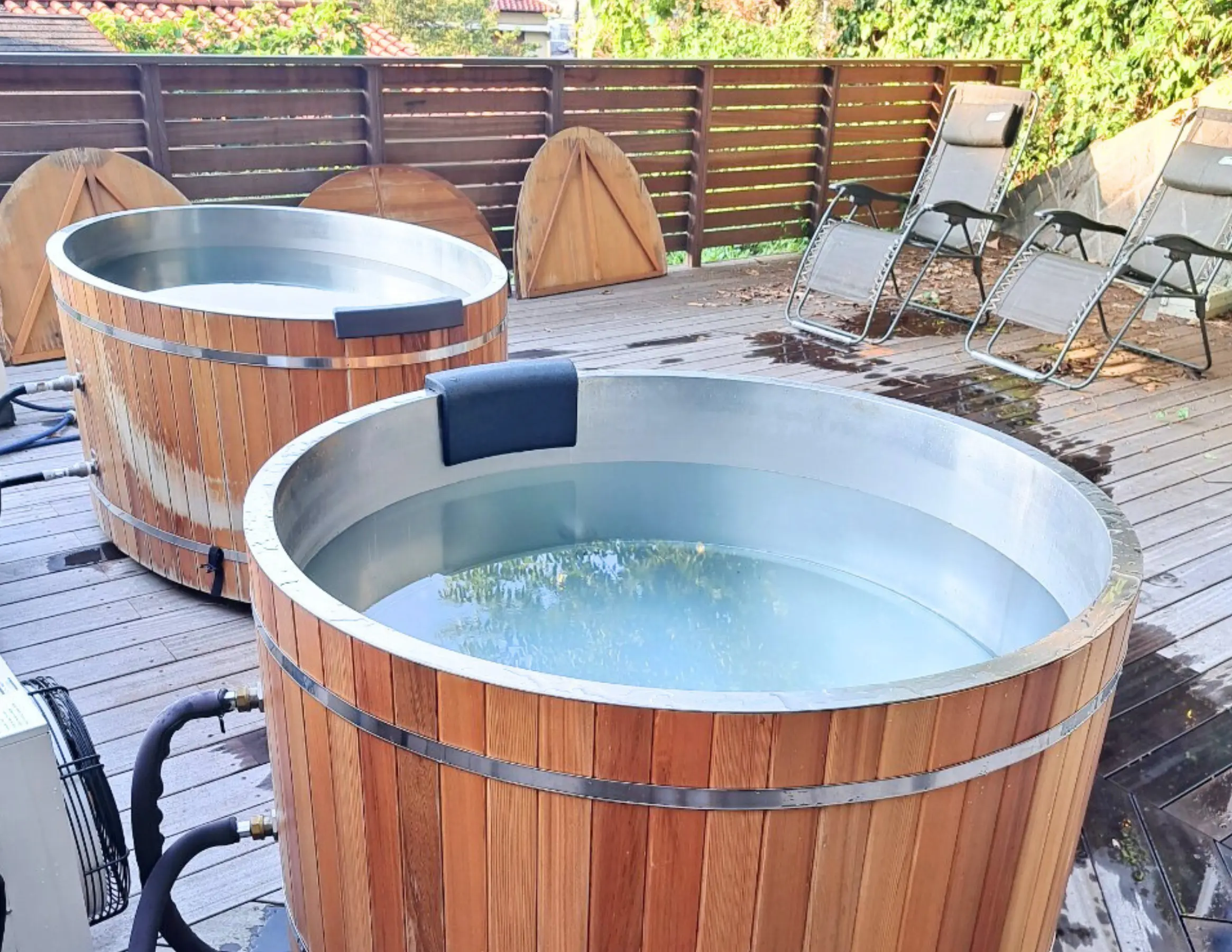 【チラー付き水風呂】円型2名用＜レッドシダー＞