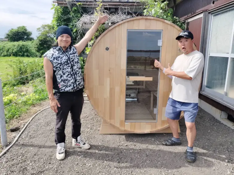 【バスボート駐艇場】バレルサウナ(室内4名用)導入事例＜茨城県 バスボート駐艇場 弁天マリーナ様＞