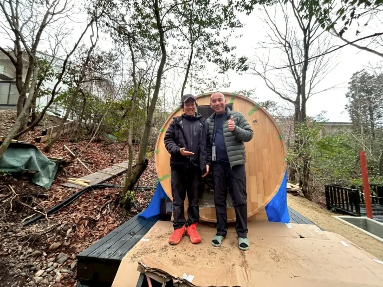 【温泉施設】バレルサウナ4台(室内4名用)導入事例＜岐阜県 温泉施設 天光の湯様＞